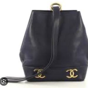 RARE Chanel Leather Gold Charms Sling Back Carryall Duffle Shoulder Bag in Black